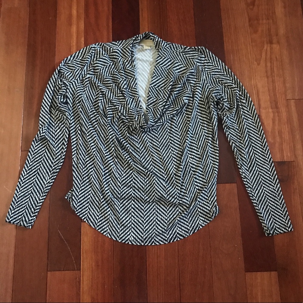 Michael Kors Long Sleeve Chevron Shirt - Large